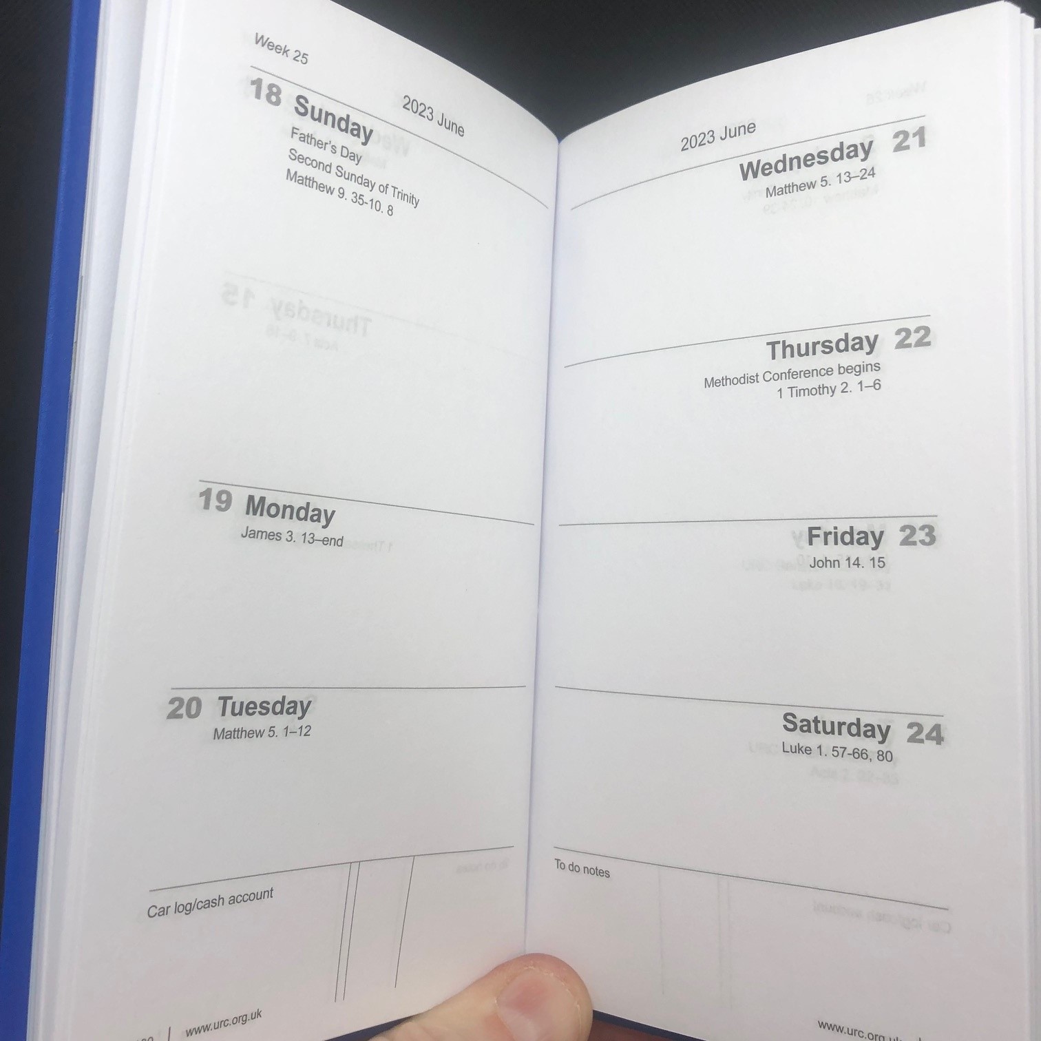 2027 URC Pocket Diary - pre-order (delivery from September) - Image 4