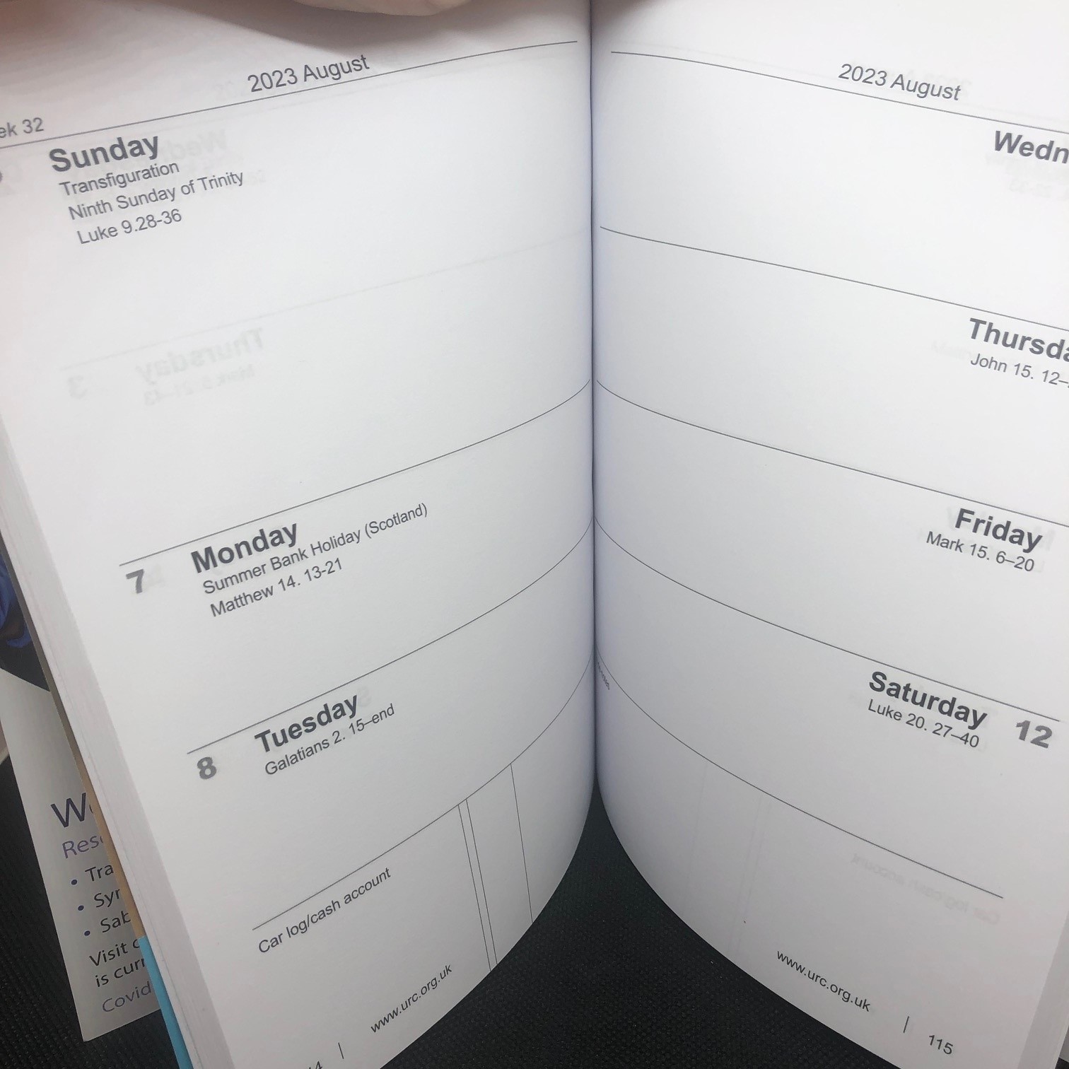 2027 URC Pocket Diary - pre-order (delivery from September) - Image 3