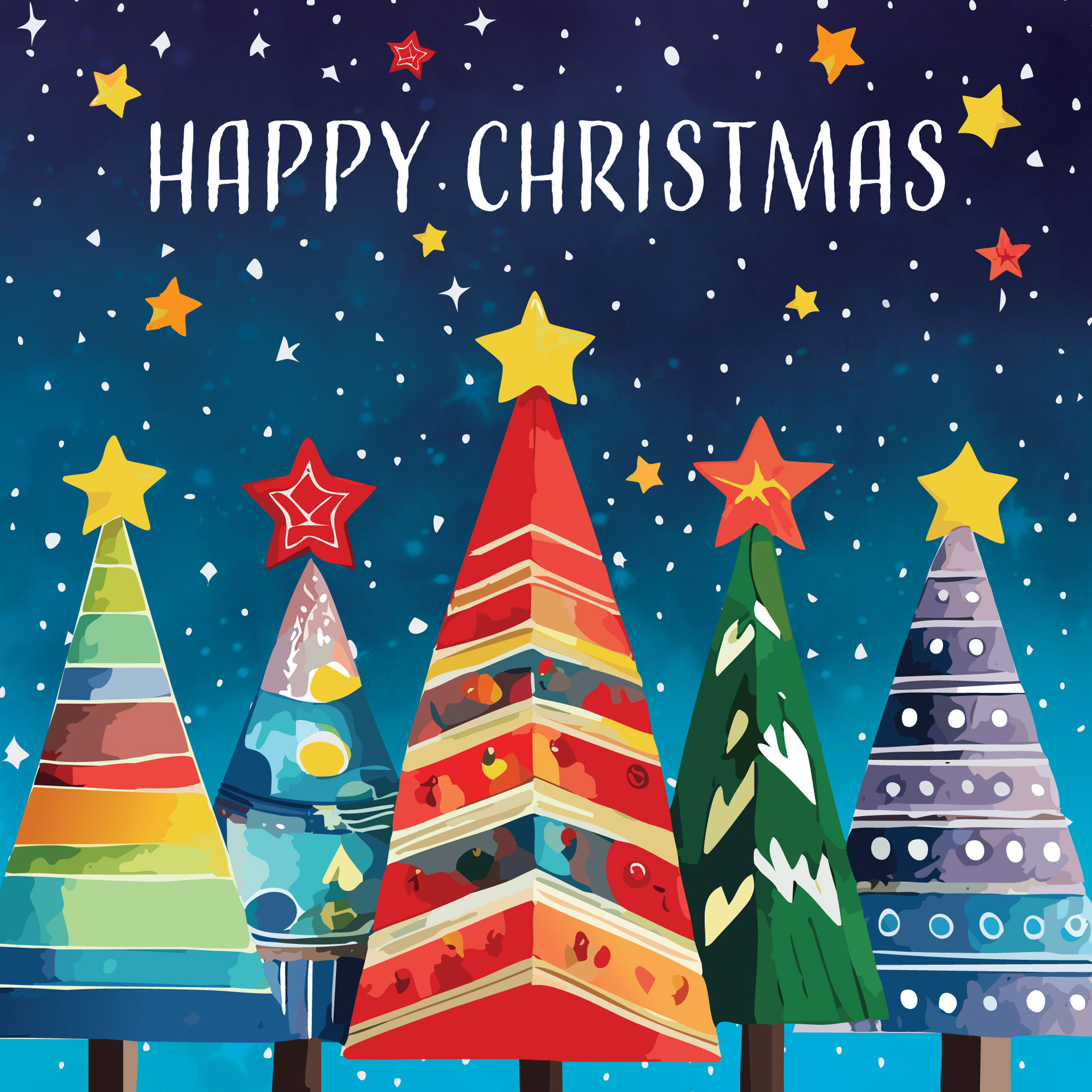 christmas trees christmas cards CM521